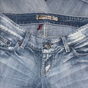 BKE Stella Denim Flare Jeans in Light Blue